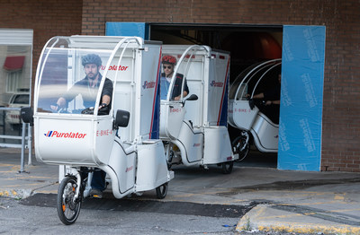 Purolator expands its fleet of e-bikes to help reduce greenhouse gas emissions. (CNW Group/Purolator Inc.)