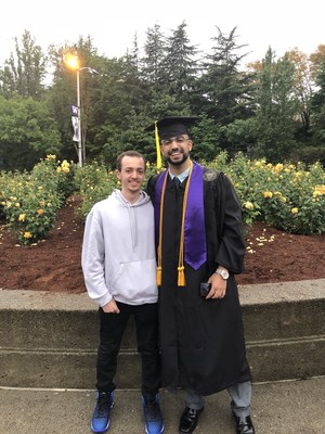 Kadama's Founders Marwan El-Rukby (COO) and Amin Shaykho (CEO) at Amin's graduation from the University of Washington, just 3 days before the launch of their beta app.
