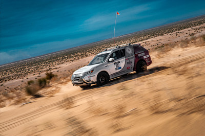 Mitsubishi Motors North America and Team Record the Journey celebrate a podium finish at the 2020 Rebelle Rally.