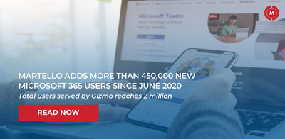 Martello Adds More than 450,000 New Microsoft 365 Users Since June 2020 (CNW Group/Martello Technologies Group)