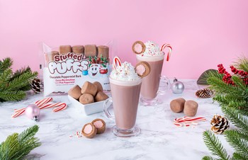 Forget the hot cocoa mix and use this Stuffed Puffs® marshmallow hack instead: Just drop two Stuffed Puffs® in a glass of warm milk and enjoy the best hot cocoa ever.