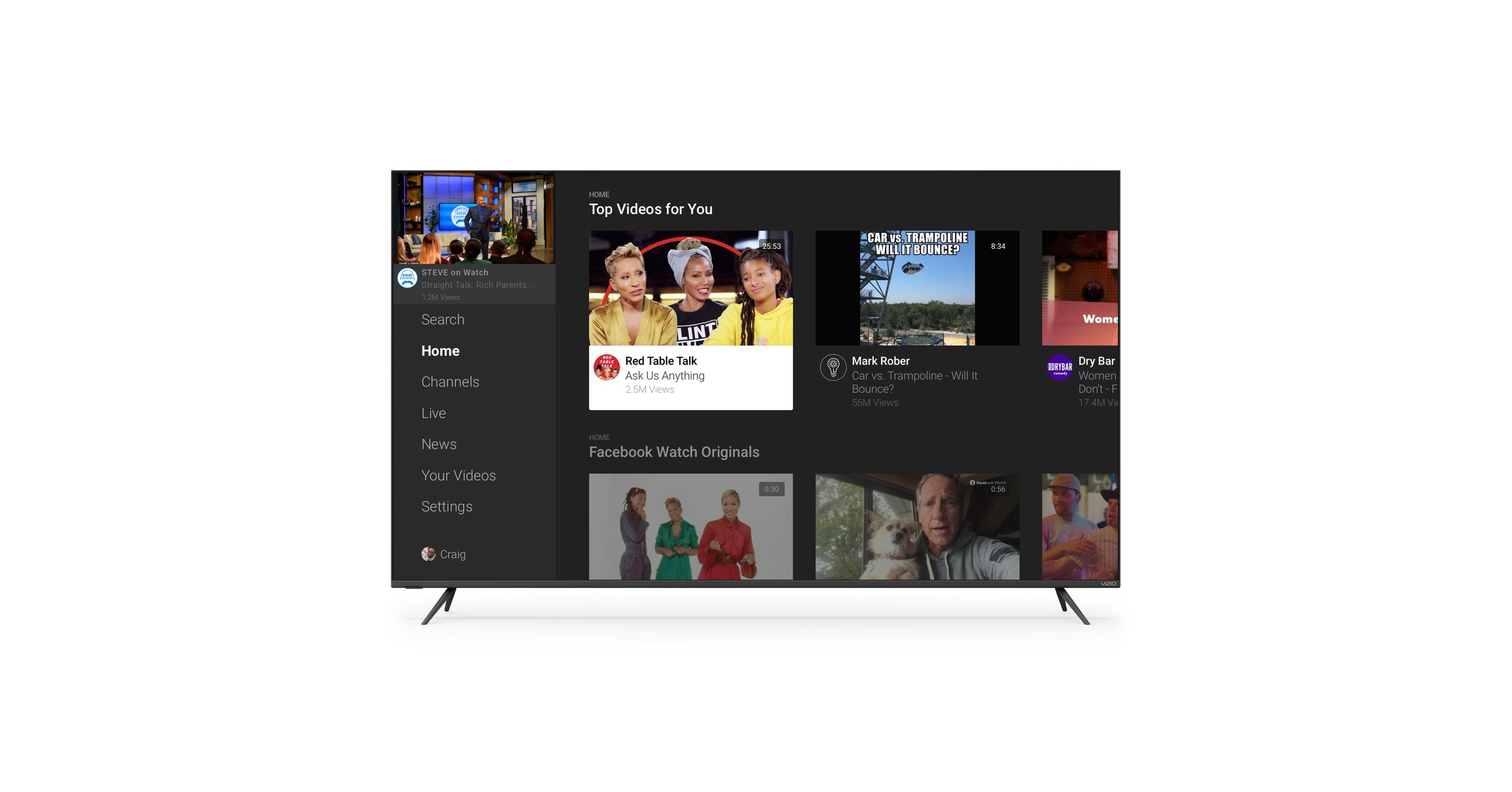 VIZIO Launches Facebook Watch App On SmartCast® TVs