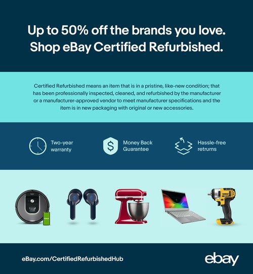 eBay launches its newest program and destination to meet surging demand for certified refurbished products, which features popular brands selling exclusively on the marketplace, backed by a two-year warranty.