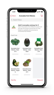 Promo Aisle - Cornershop Pop members will get a free avocado when they add 2 avocados to their cart (CNW Group/Avocados from Mexico)