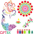Celebrate Diwali with the most exclusive collection of GFTBX Rangoli Stencil Kits, available on Amazon India