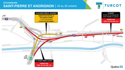 Entraves - changeurs Saint-Pierre et Angrignon (Groupe CNW/Ministre des Transports)