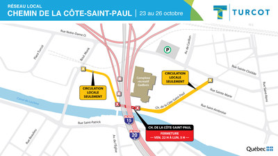 Entraves sur le rseau local - chemin de la Cte-Saint-Paul (Groupe CNW/Ministre des Transports)