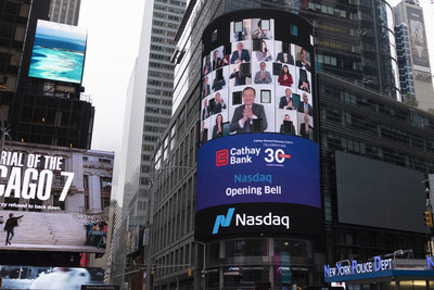Cathay General Bancorp today virtually rang the Nasdaq opening bell to celebrate the 30th anniversary of its Nasdaq listing.
