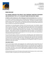 Filo Mining Mobilizes for 2020/21 Field Program Targeting Expansion and Definition of the 1.2 to 1.6 Billion Tonne Exploration Target