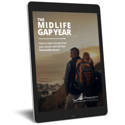 Midlife is complex. Gen X-ers need a Gap Year more than a high school grad. With high work pressure and family responsibilities, along with the pandemic’s upheaval, midlife is now even more intense. MIdlife professions and business owners have a choice: keep working hard, sacrificing today’s enjoyment, to try to retire early OR take planned breaks from your career along the way, working longer with more energy and fulfillment. The Advisory Group of San Francisco's 16-page Midlife Gap Year guide  takes business owners and leaders through a 3-step process to plan their hiatus and still feel financially secure.