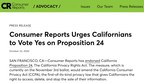 Prop 24 Campaign Announces Major Endorsement from Consumer Reports