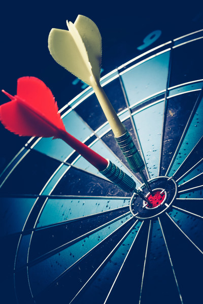 Bullseye is a target of business. Dart is an opportunity and Dartboard is the target and the goal.