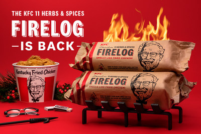 Beginning today, October 26, the KFC 11 Herbs & Spices Firelog, from Enviro-Log®, is back for its third consecutive holiday season and is available while supplies last exclusively at Walmart.com and select Walmart stores for $15.88.