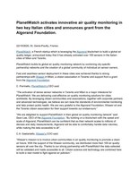 PlanetWatch lance une solution innovante de contrôle de la qualité de l'air dans deux grandes villes italiennes et annonce l'obtention d'une subvention auprès de la Fondation Algorand