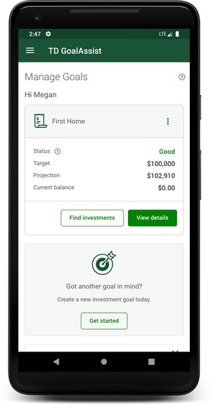 Put your investing goals in reach with new mobile app, TD GoalAssist™