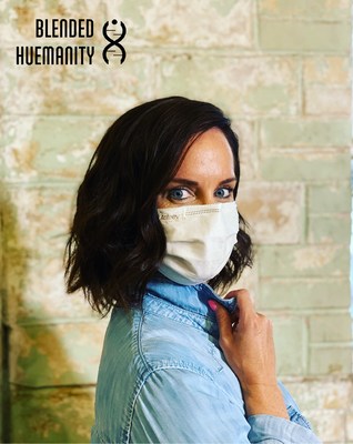 Blended Huemanity's Co-Founder CEO Megan Eddings in Blended Huemanity's Acteev Protect Nonwoven Mask. A new line of face masks combining comfort with protection is available from Blended Huemanity, a wellness essentials provider that combines cutting-edge technology with natural, wearable materials to help fight the spread of COVID-19.