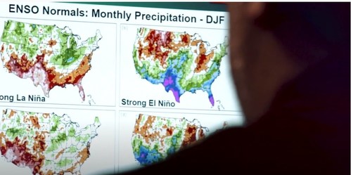 Physical scientist Anthony Arguez reviews El Niño and La Niña climate data at NOAA/National Centers for Environmental Information. Courtesy: NOAA