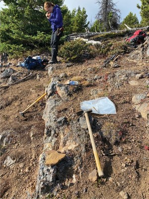 Figure 2A - Photograph of a steeply dipping epithermal-style quartz vein outcrop from the Nova prospect (CNW Group/Talisker Resources Ltd)