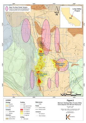 FIGURE 2: LONG VALLEY OXIDE EXPLORATION TARGETS (CNW Group/Kore Mining)