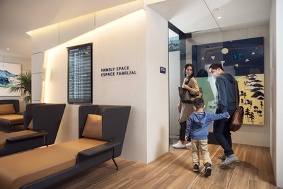 The flagship space was designed to carefully consider the needs and safety of guests and frequent travellers and features a dedicated family space with activities for kids to interact with and explore. (CNW Group/WESTJET, an Alberta Partnership)