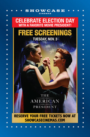 In Celebration of Democracy in Action, Showcase Cinemas Offers Free Election-Day Screenings of Fan-Favorite Film 'The American President' in All of Its U.S. Locations