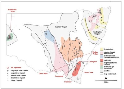 Figure 1: Sentinel Resource's 7 Silver Projects located in New South Wales, Australia (CNW Group/Sentinel Resources Corp.)