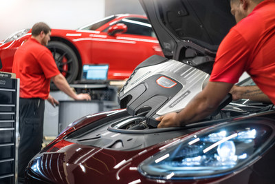 Students train in the Porsche Technician Apprenticeship Program (PTAP), offered in an exclusive partnership with Universal Technical Institute. Porsche pays students' tuition, relocation and housing costs for the 23-week program.