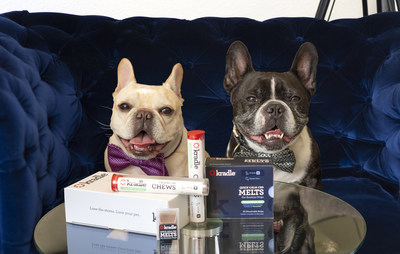 @oscarfrenchienyc and @irresistiblecharlie have been using Kradle products for two months and pet parents Andre and Sebastian are seeing positive results. They share their Kradle story regularly on their social channels, reaching nearly 210,000 followers, and on The Calming Dog Bog.