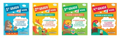 The Princeton Review's "Learn at Home" Books for Parents to Help Their Kids in First Through Fourth Grade Master Reading and Math Skills