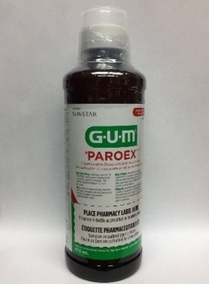 GUM Paroex (Chlorhexidine Gluconate Oral Rinse USP, 0.12%) (DIN 02384272) (CNW Group/Health Canada)