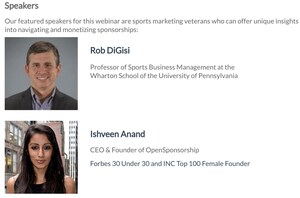 OpenSponsorship to Host Webinar for Athletes to Learn How to Build Personal Brand and Navigate Sponsorships OpenSponsorship to Host Webinar for Athletes to Learn How to Build Personal Brand and Navigate Sponsorships