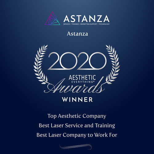 Astanza wins “Top Aesthetic Company”, “Best Laser Service and Training” and “Best Laser Company to Work For” in the Aesthetic Everything® 2020 Aesthetic and Cosmetic Medicine Awards