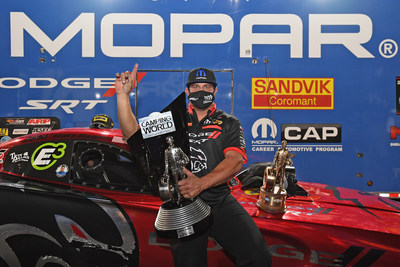 Don Schumacher Racing driver Matt Hagan earns 2020 Funny Car World Championship aboard his “demon-possessed” Dodge Charger SRT Hellcat Redeye and wraps up the 2020 National Hot Rod Association (NHRA) Drag Racing Series season with a win at the Dodge NHRA Finals in Las Vegas.