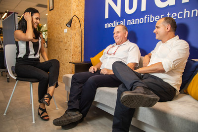Nurami Medical management from right to left: Dr. Amir Bahar, co-founder, Clinical Manager and COO, Hannoch Marksheid, Co-CEO and Nora Nseir, co-founder, Co-CEO and CTO in their Haifa based facility. (PRNewsfoto/Nurami Medical)