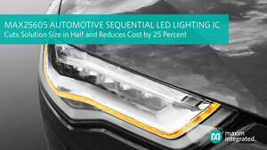 Maxim Integrated's Automotive Sequential LED Lighting IC Cuts Size in Half and Reduces Cost by 25 Percent