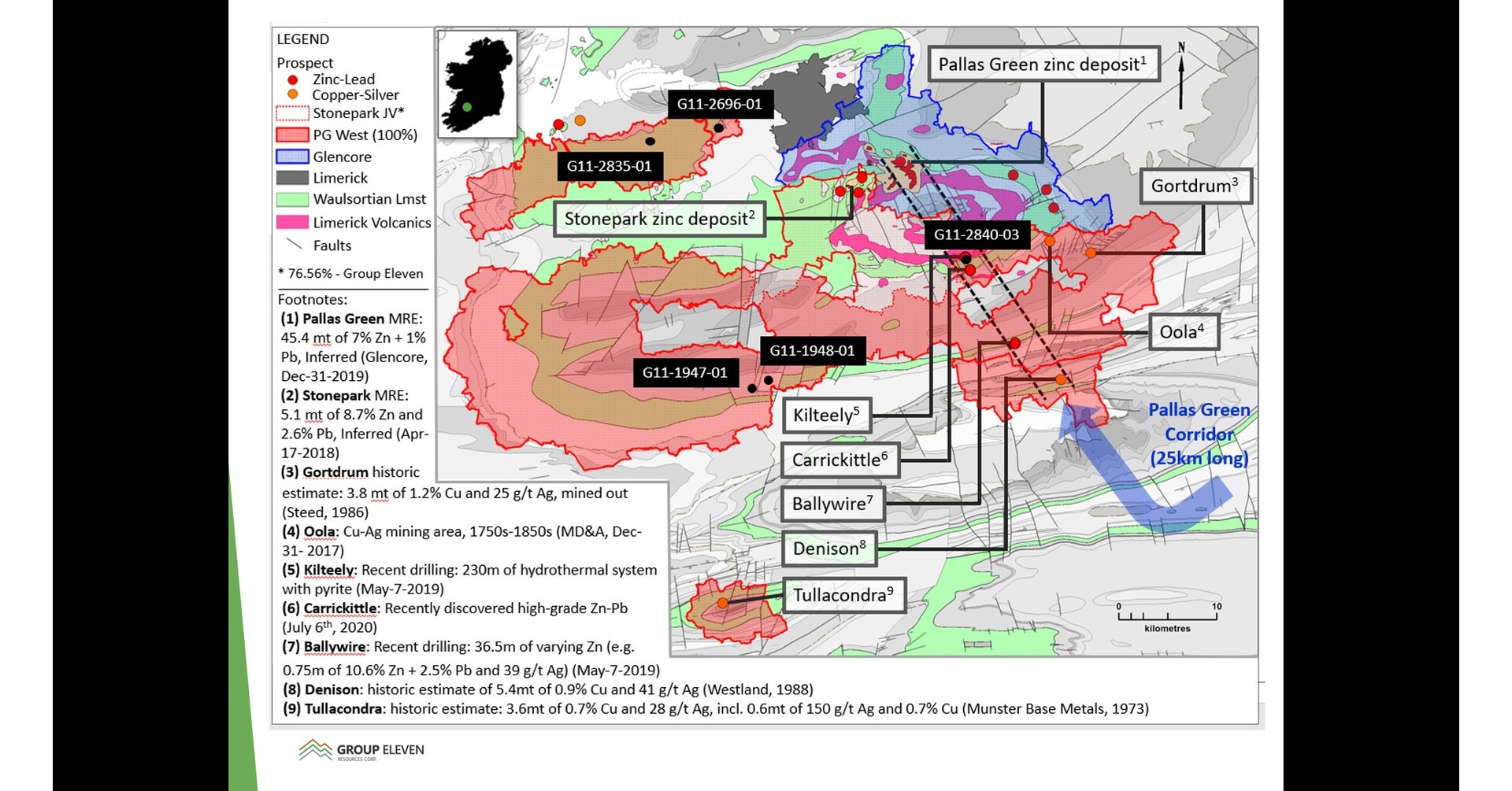 Group Eleven Announces Results of Regional Drilling at PG West Zinc
