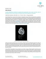 Lucara Announces Second Collaboration Agreement with Louis Vuitton, and HB Antwerp for the Exceptional, 549 Carat White Gem Diamond "Sethunya" (CNW Group/Lucara Diamond Corp.)