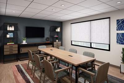 "The Study" at Atwell Suites is a bookable meeting room that is tech-enabled with everything needed for a productive meeting.