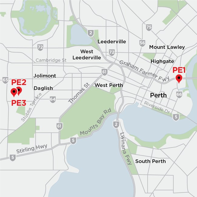 Map of Equinix Perth IBX Data Centers