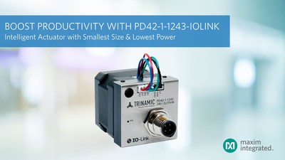 Boost factory productivity with the industry’s smallest, lowest-power intelligent actuator by Maxim Integrated. The PD42-1-1243-IOLINK intelligent actuator reduces power by more than 50 percent and drive size by 2.6x, while boosting factory productivity by monitoring 50 percent more configuration and performance parameters.