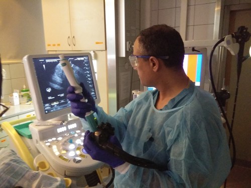 Iyad Khamaysi, MD, using Limaca’s Precision(TM) in first-in-human study at the advanced endoscopy unit of the gastroenterological department of RAMBAM Health Care Campus, Haifa, Israel