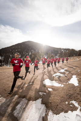 Team Red, White & Blue members participate in a group run.