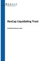 ResCap Liquidating Trust Announces Posting of Q3 2020 Financial Statements