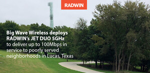 Big Wave Wireless deploys RADWIN's JET DUO to deliver 100Mbps service to underserved neighborhoods in Lucas, Texas