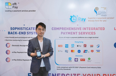 Mr. Andrew Lo, Chairman and Chief Executive Officer of eft Payments (Asia) Limited shows the one-stop e-Payment service solution "e+Pay"