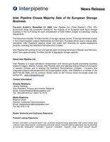 Inter Pipeline Closes Majority Sale of its European Storage Business (CNW Group/Inter Pipeline Ltd.)