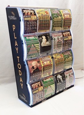 Kansas Lottery lighted side panel instant ticket display (CNW Group/Pollard Banknote Limited)