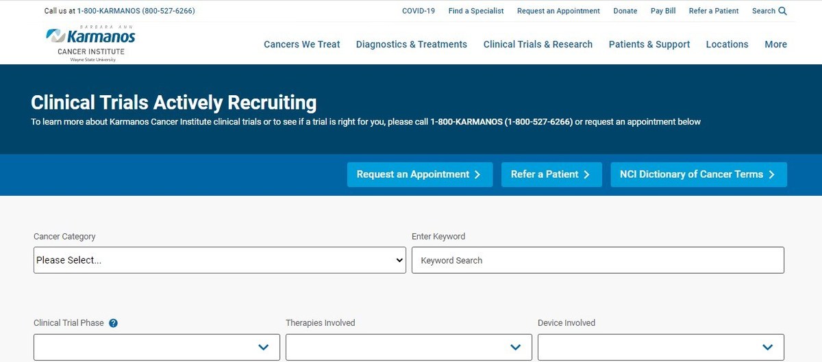 Karmanos Cancer Institute Launches Clinical Trials Study Information Portal
