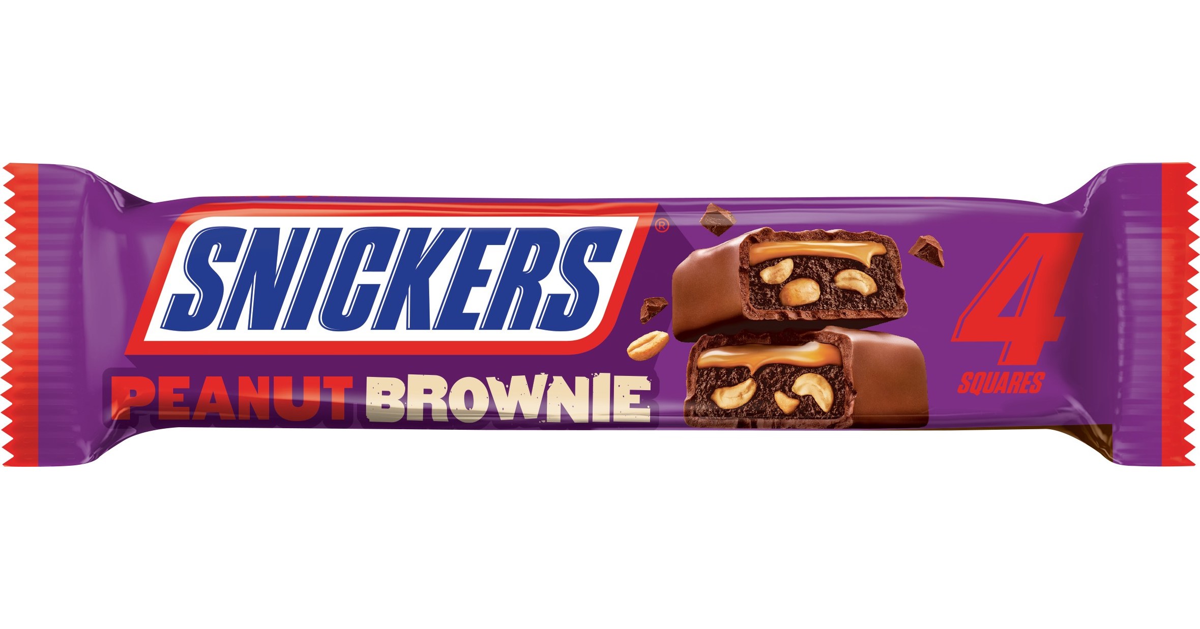 SNICKERS Peanut Brownie Squares Fun Size Chocolate Candy Bars Sharing Size  Bag, 6.61 oz