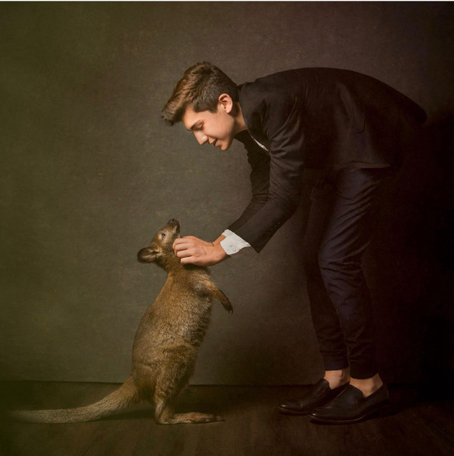 Dylan with his rescued kangaroo.